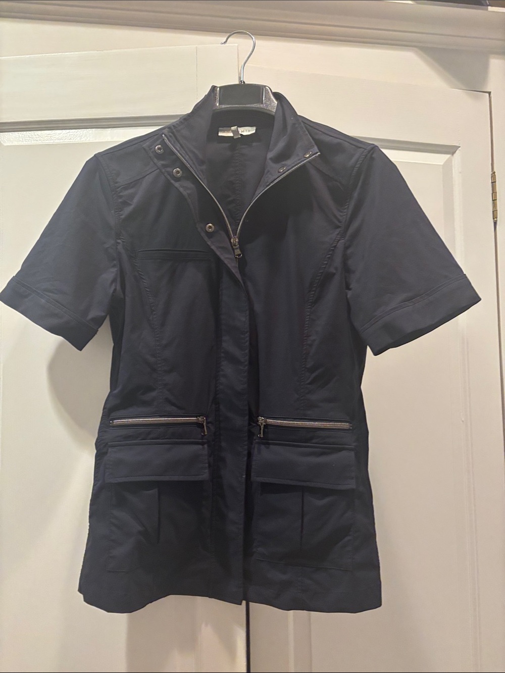Anatomie Navy Short-Sleeve Utility Jacket